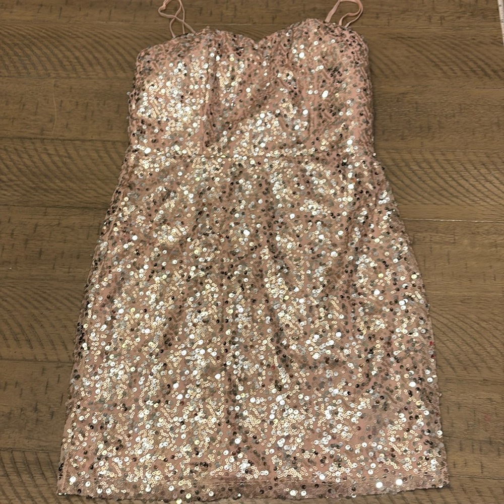 Elegant Sequin Pink Dress